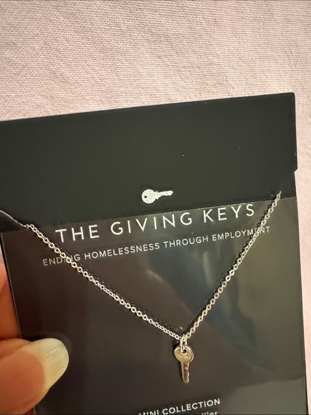 The Giving Keys Silver Mini Key Necklace - Silver Key on Chain
